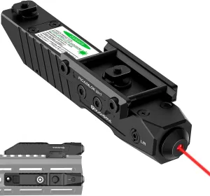 TOUGHSOUL Green Blue Red Laser Sight Compatible with M-Lok Picatinny Rail, Rechargeable Low-Profile Tactical Rifle Laser Beam with Strobe Function (Red Laser)