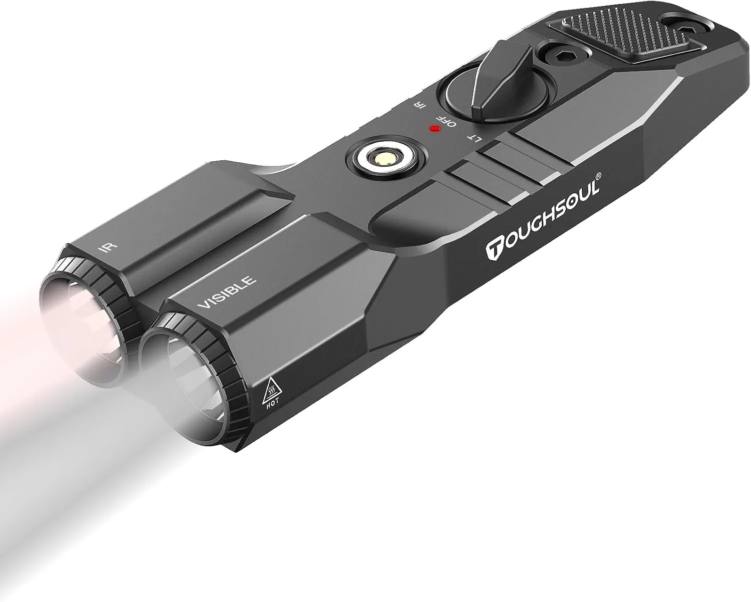 TOUGHSOUL MLOK Picatinny Mounted 1450 Lumen Flashlight 940nm IR Illuminator Infrared Flashlight Combo, Low-Profile Tactical Light with Built-in Rechargeable Battery (MLOK Mounted)