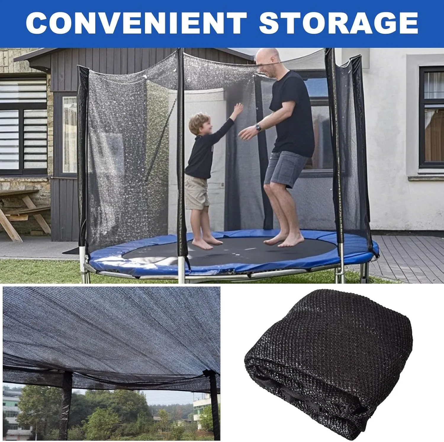 Trampoline Cover, 6ft 8ft 10ft 12ft 14ft Trampoline Shade Cover, Easy to Install Outdoor Sun Protection Block Leaves Only Trampoline Top Cover(14FT-6)