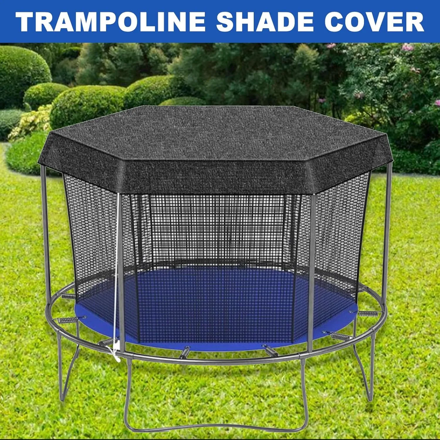 Trampoline Cover, 6ft 8ft 10ft 12ft 14ft Trampoline Shade Cover, Easy to Install Outdoor Sun Protection Block Leaves Only Trampoline Top Cover(14FT-6)