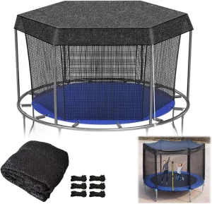 Trampoline Shade Cover, 6ft 8ft 10ft 12ft 14ft Trampoline Cover, Sun Protection Trampoline Tent, Easy to Install Trampoline Top Cover for Outdoor Backyard(10ft-8)
