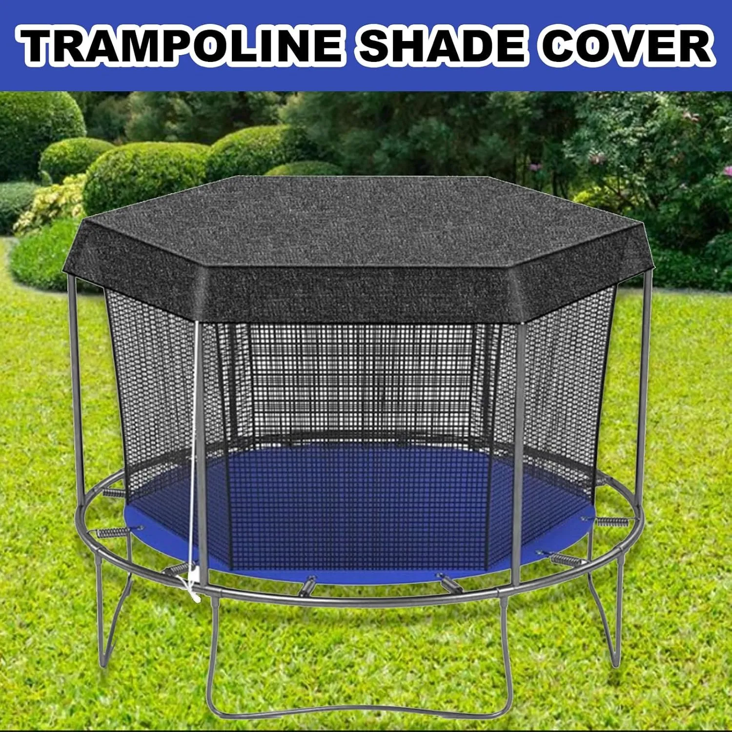 Trampoline Shade Cover, 6ft 8ft 10ft 12ft 14ft Trampoline Cover, Sun Protection Trampoline Tent, Easy to Install Trampoline Top Cover for Outdoor Backyard(10ft-8)