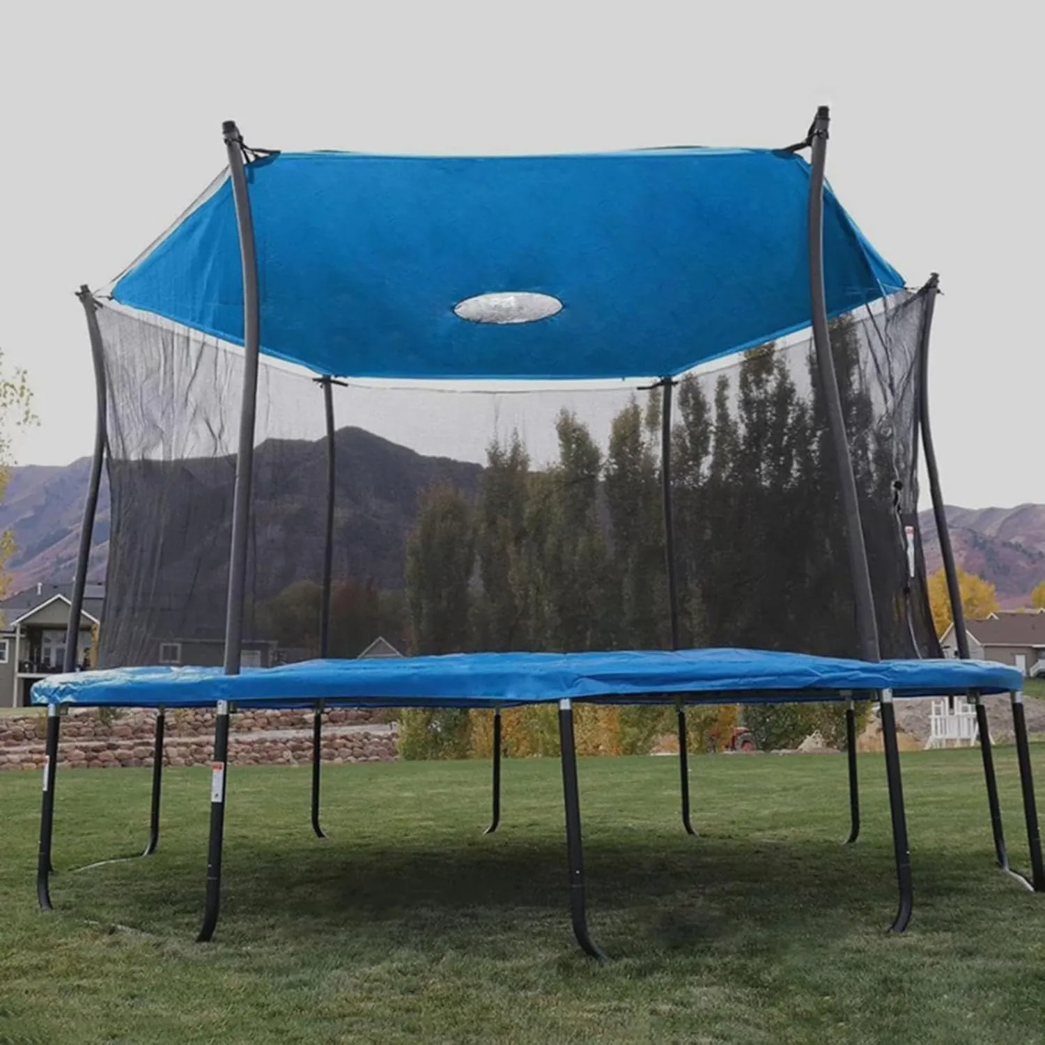 Trampoline Shade Cover - Trampoline Top Shade Canopy - UV & Leaves Resistant Trampoline Canopy Foldable Easy to Install for Outdoor Backyard Playground,10FT~8 Poles