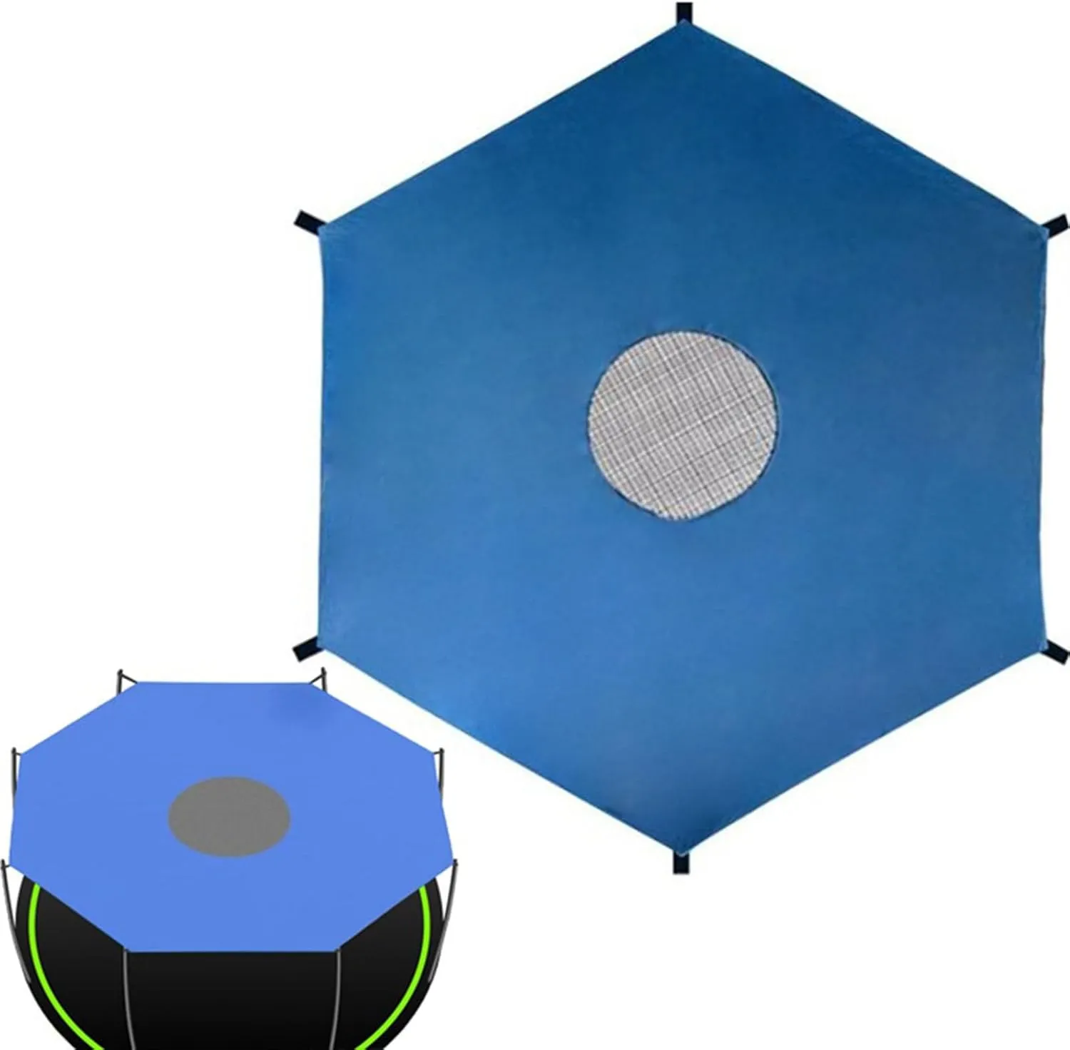 Trampoline Shade Cover - Trampoline Top Shade Canopy - UV & Leaves Resistant Trampoline Canopy Foldable Easy to Install for Outdoor Backyard Playground,10FT~8 Poles