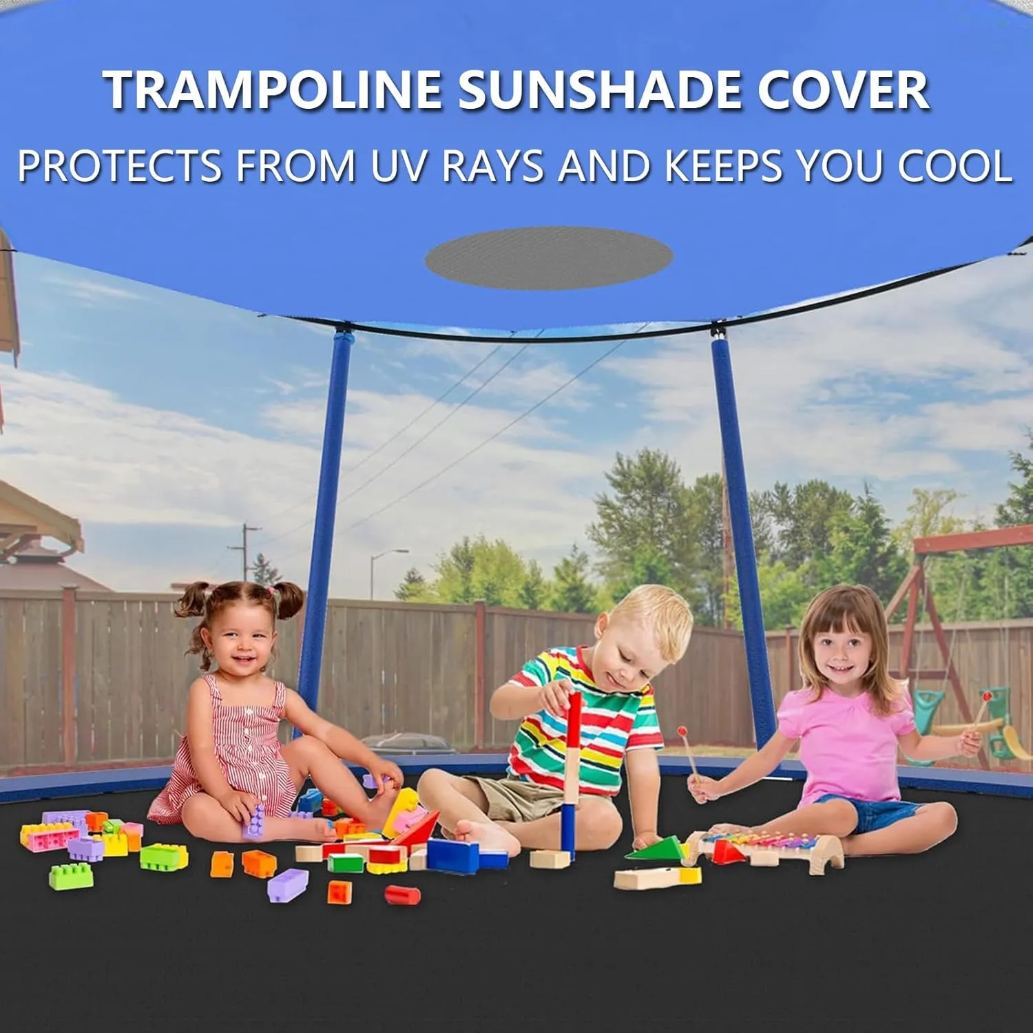 Trampoline Shade Cover Waterproof Sun Protection Canopy Outdoor Anti-UV Oxford Cloth Top Cover Trampoline Accessories
