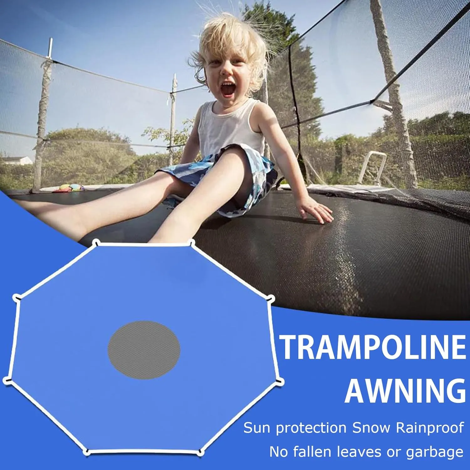 Trampoline Shade Cover Waterproof Sun Protection Canopy Outdoor Anti-UV Oxford Cloth Top Cover Trampoline Accessories