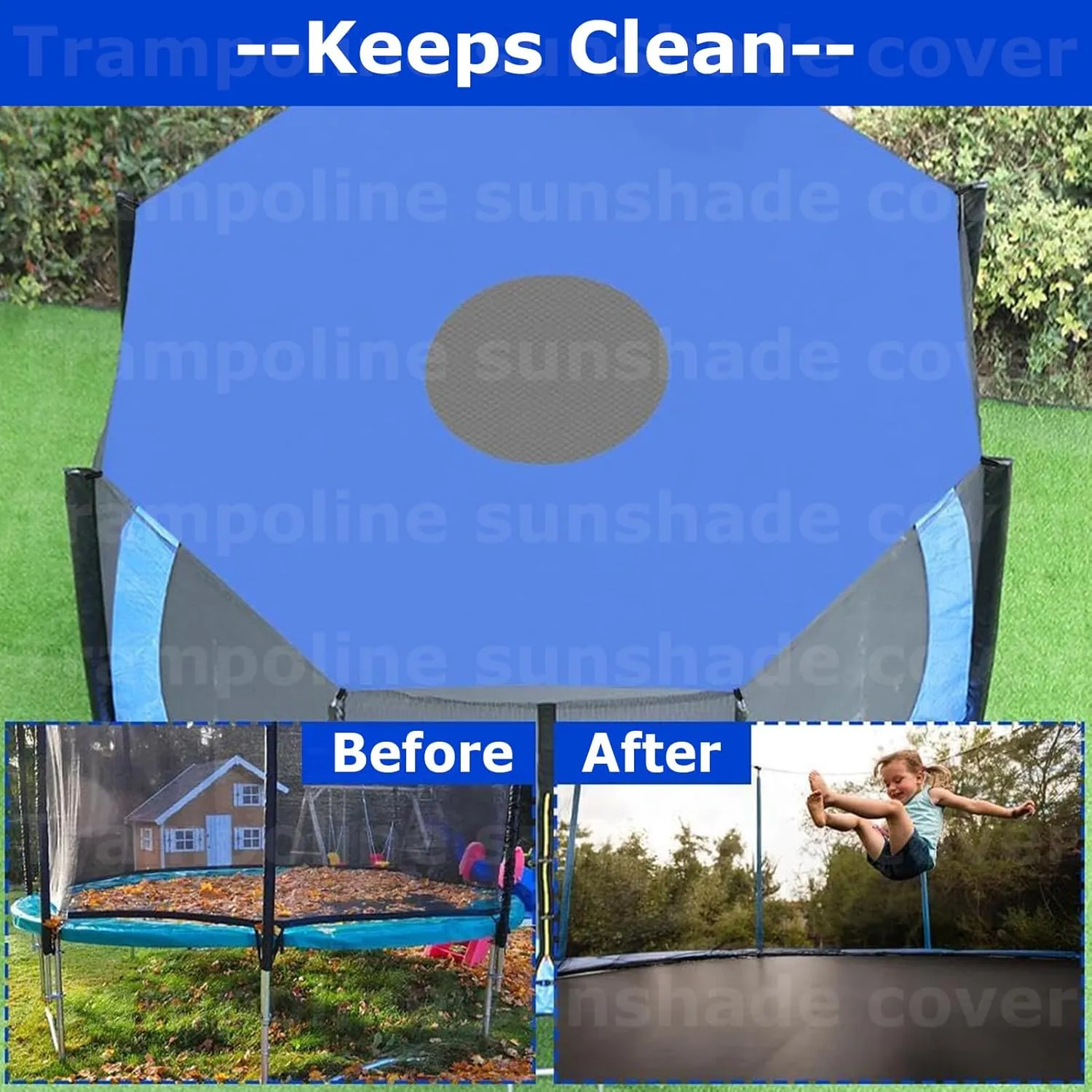 Trampoline Shade Cover Waterproof Sun Protection Canopy Outdoor Anti-UV Oxford Cloth Top Cover Trampoline Accessories
