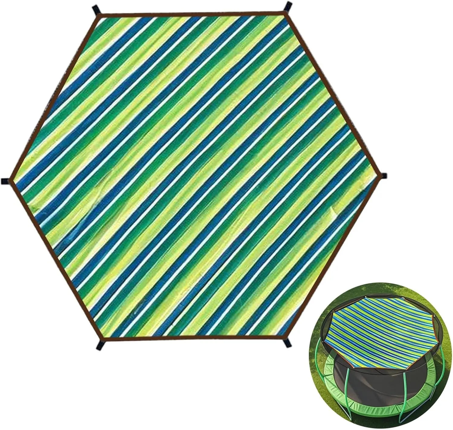 Trampoline Shade Cover,New Protection Trampoline Tent Cover,Sun Protection Trampolines Canopy Net Sunshade Accessories for Backyard Playground(8FT - 6 Poles)