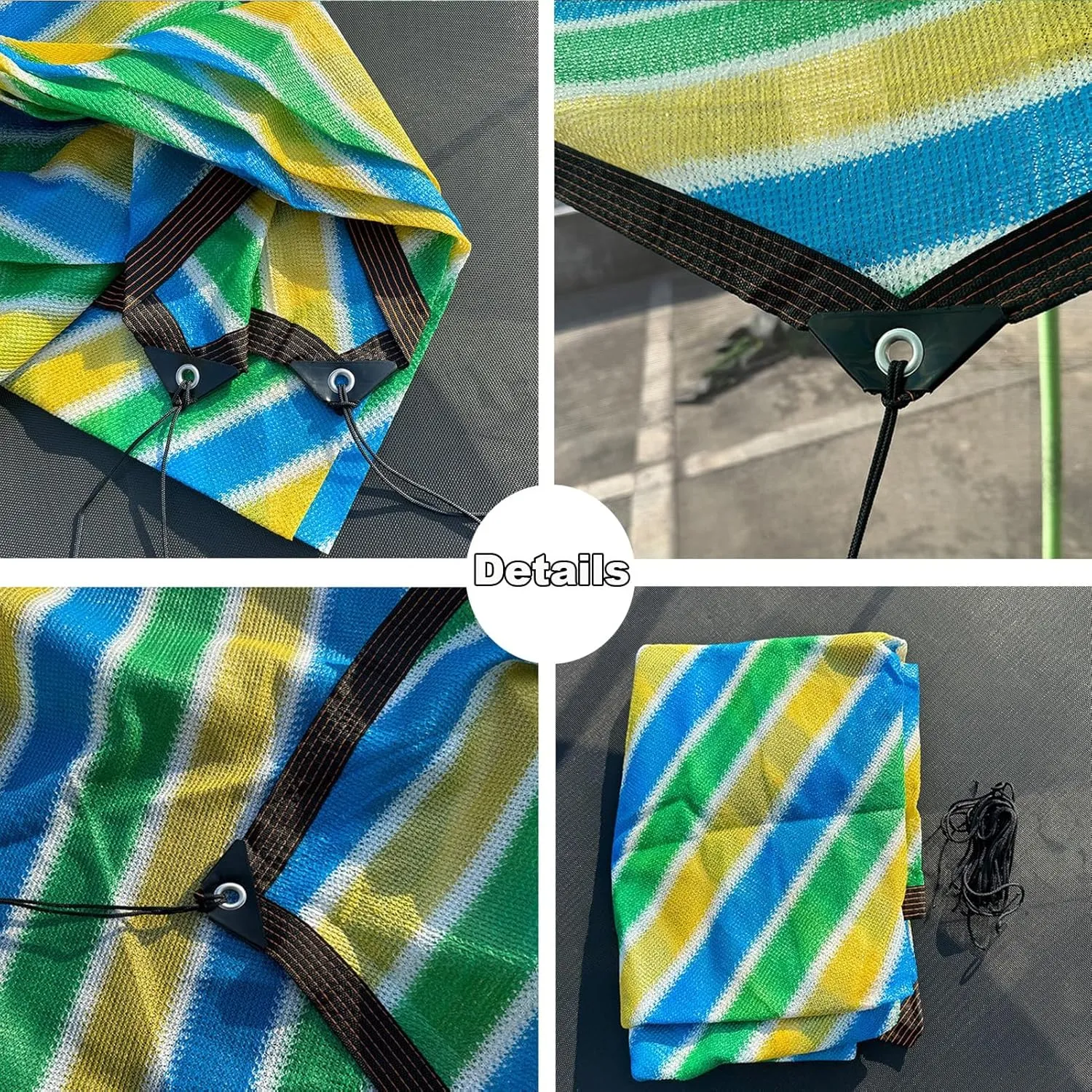 Trampoline Shade Cover,New Protection Trampoline Tent Cover,Sun Protection Trampolines Canopy Net Sunshade Accessories for Backyard Playground(8FT - 6 Poles)