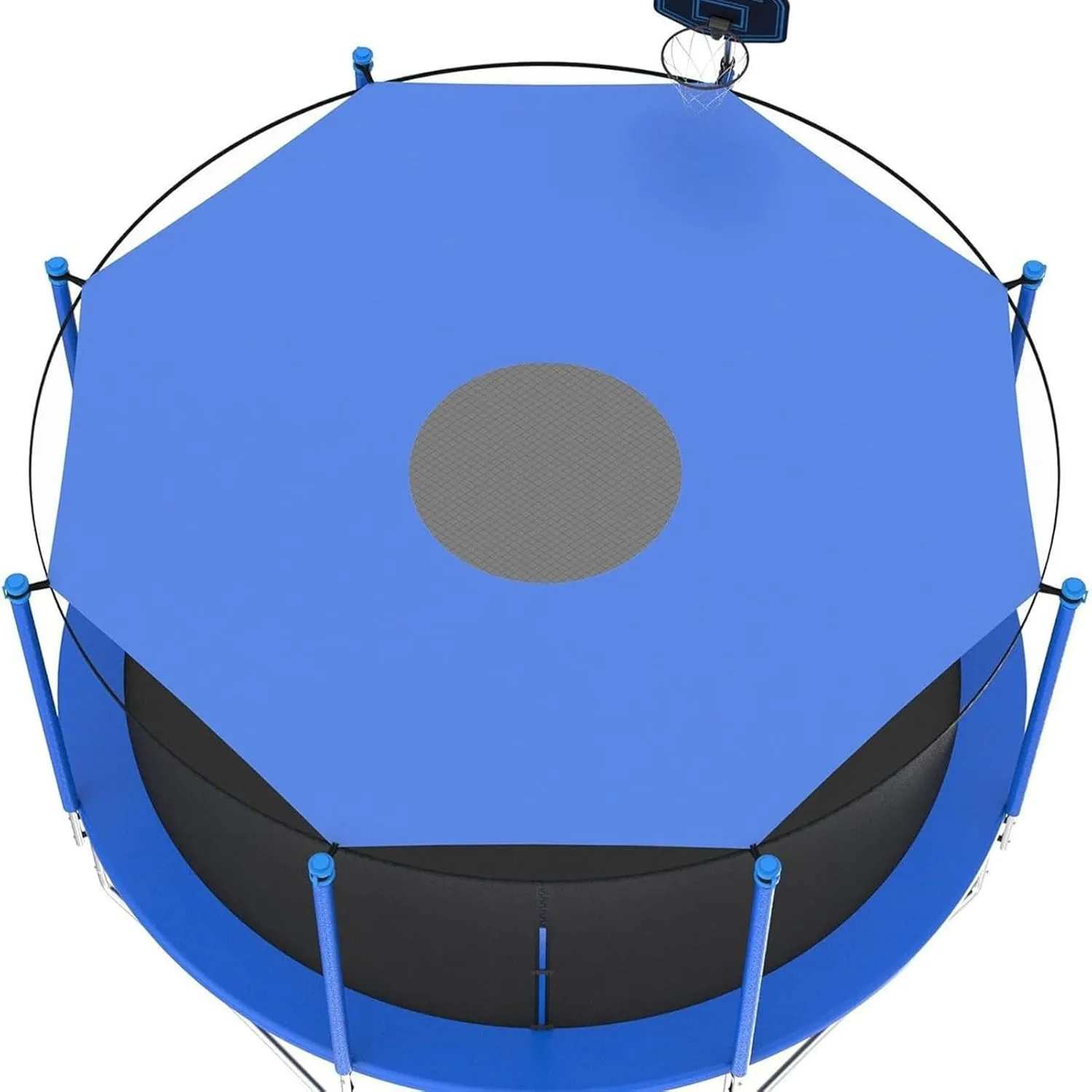 Trampoline Sun Shade Cover, Sun-Protection Trampolines Canopy, Foldable Outdoor Trampoline Shade Cover Anti-UV Trampolines Sunshade Accessories for Outdoor Backyard Playground