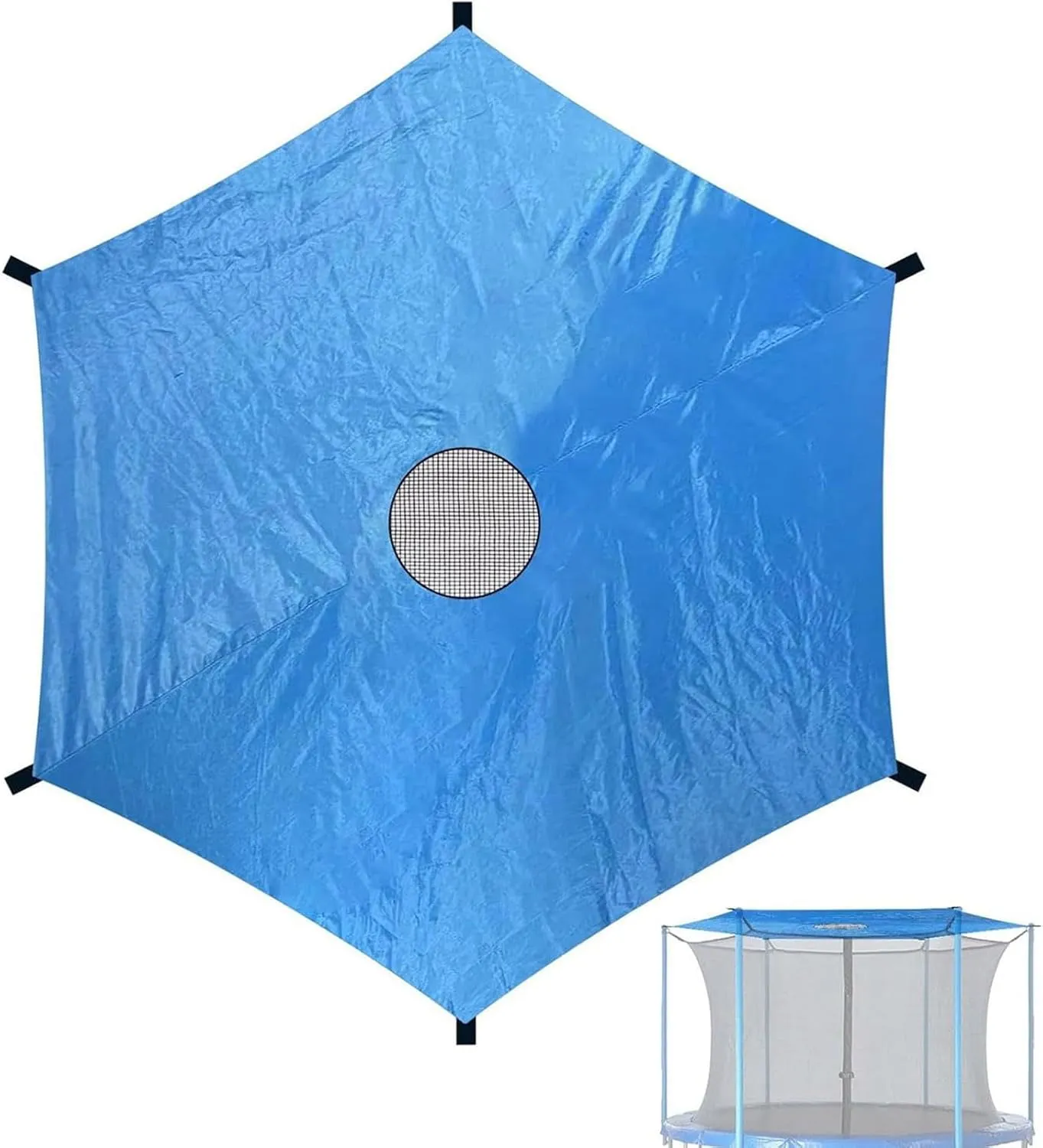 Trampoline Sun Shade Cover, Sun-Protection Trampolines Canopy, Foldable Outdoor Trampoline Shade Cover Anti-UV Trampolines Sunshade Accessories for Outdoor Backyard Playground