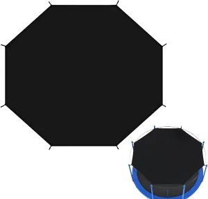 Trampoline Sun Shade Cover, Trampoline Tent Cover Roof Sunshade UV Resistant, Sun-Protection Canopy Nylon Black Tearproof for Outdoor Backyard Playground, Easy to Install