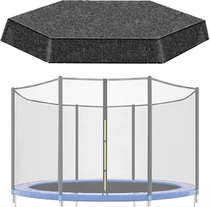 Trampoline Sunshade Cover for 6 Poles Trampolines Canopy, Insulation Sun Protection Shade Net, Easy to Install, Black