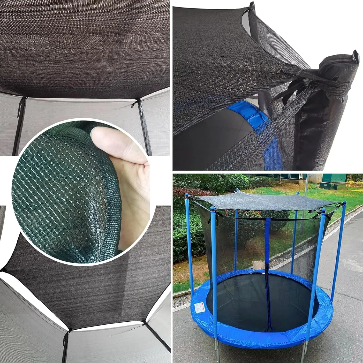 Trampoline Top Shade Cover, Trampoline Sun Protection Net, Outdoor Insulation Breathable Shade Cloth UV & Anti Leaves