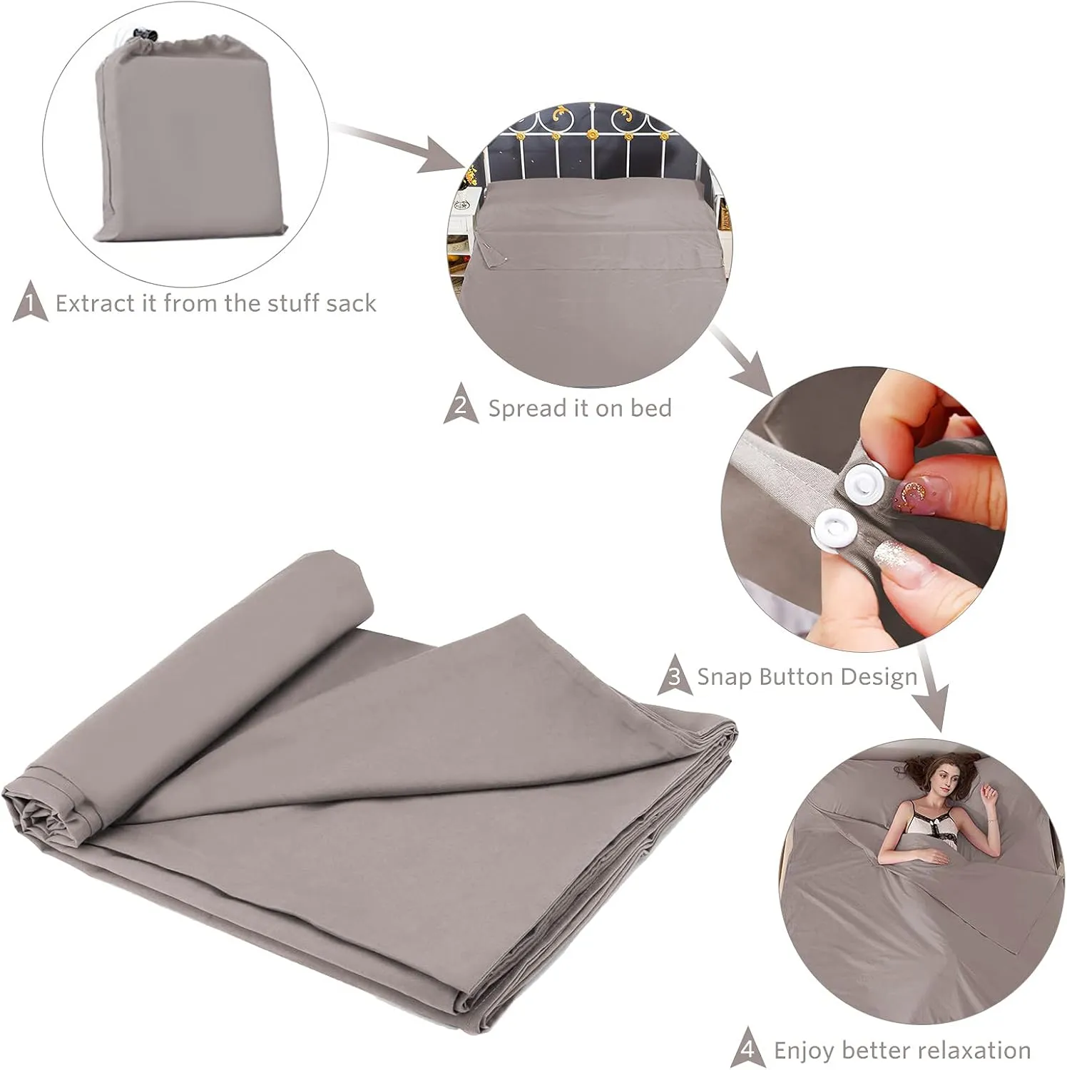 Travel and Camping Sheets Sleeping Bag Liner,Lightweight Travel Sheets for Hotel Portable Hotel Sleeping Bag Sack for Adults,Premium Soft Hotel Sleep Sheet for Traveling Hostels Picnic