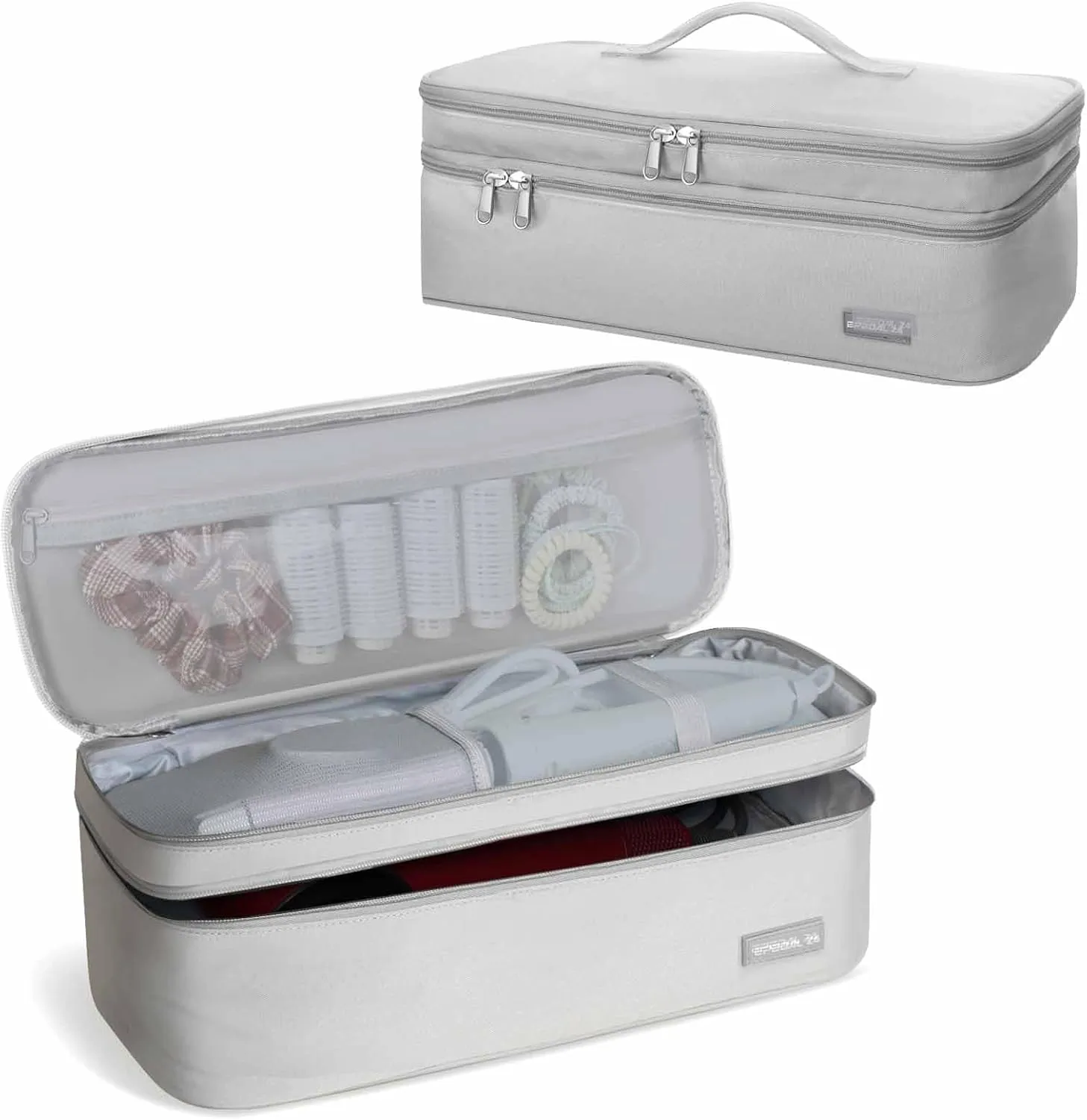 Travel Carrying Case for Shark Flex Style, Double Layer Storage Case for Shark SpeedStyle Hair Dryer Attachments, Revlon One-Step Hair Dryer/Hot Tools/Volumizer/Styler (Bag Only) Grey