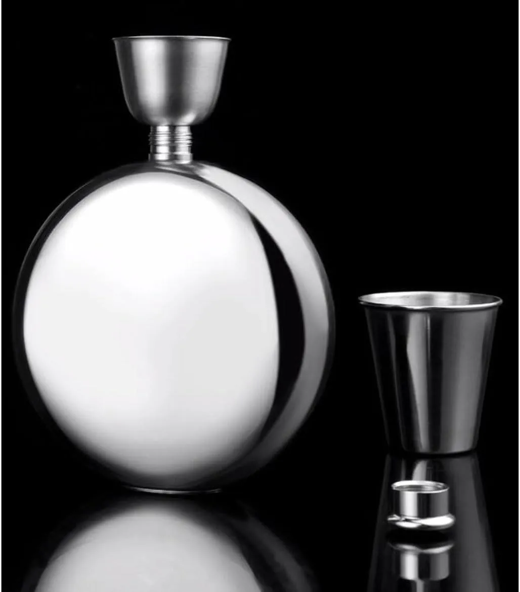 Travel Flasks 316 Stainless Steel Flasks with Funnel Flasks for Liquor for Men Wedding Party Birthdays 10Oz Flasks(D)