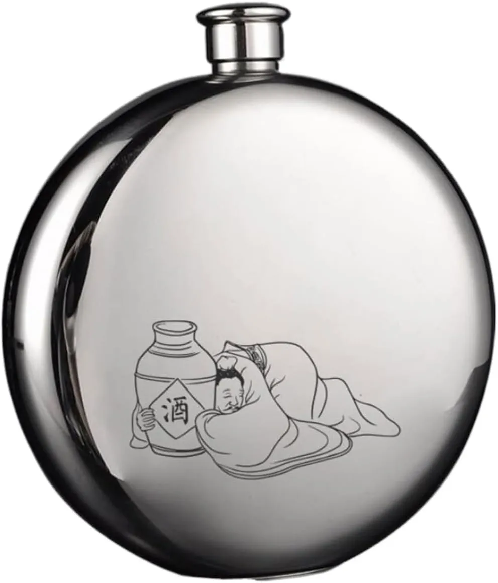 Travel Flasks 316 Stainless Steel Flasks with Funnel Flasks for Liquor for Men Wedding Party Birthdays 10Oz Flasks(D)