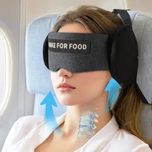 Travel Pillows for Airplanes, Plane Pillow with Eye Mask for Long Flights Sleeping, 360° Support Airplane Head Strap Compact Travel Essentials for Air Travel Sleep Neck Upright, Stop Bobblehead (Grey)