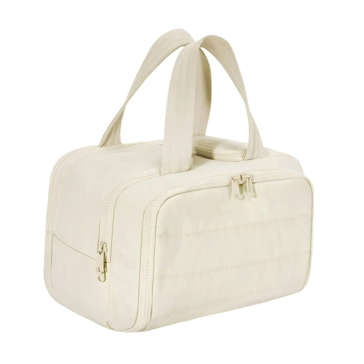 Travel Toiletry Bag Multipurpose Portable Cosmetic Bag for Brushes Lipstick, Beige
