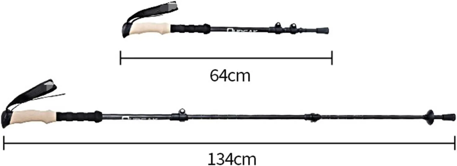 Travel Trekking Pole Hiking Walking Sticks Carbon Fiber Trekking Pole Camping Walking Pole Telescopic Outdoor Activities