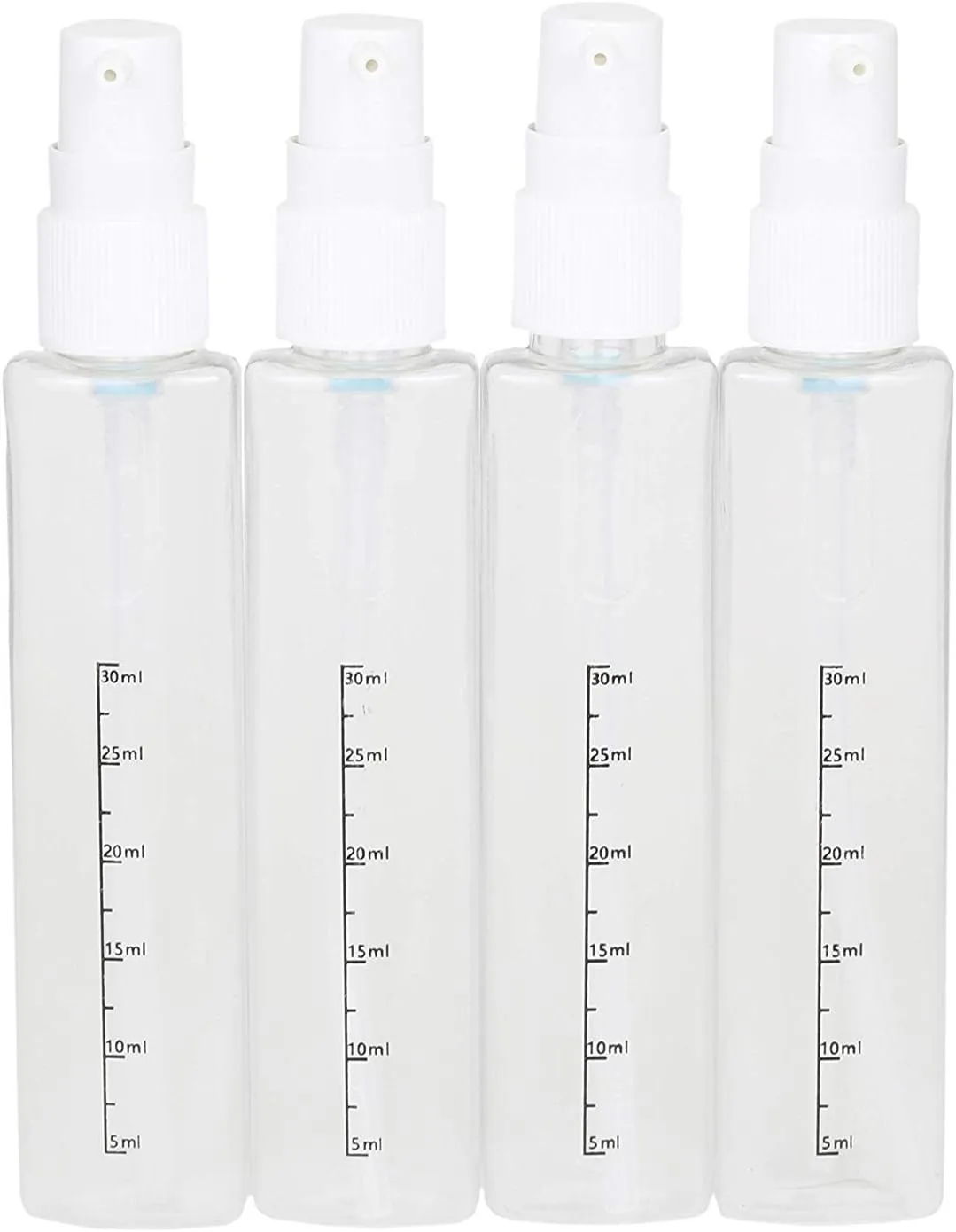 Travigo 4-in-1 Travel Bottle Dispenser, TSA Approved,Includes Four Empty Reusable 1.4 oz. (40 mL) Cosmetic Toiletry Containers for Sanitizer, Soap, Lotions, Skincare, Makeup Products (Black Pink)