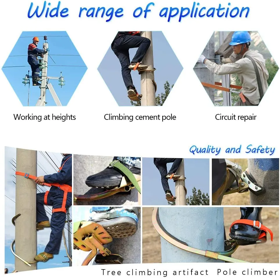 Tree Climbing Gear for Tree Work, Simple to Use Climbing Tool with Seat Belt, Stainless Steel Pole Climbing Spikes, Outdoor Sports Supplies, Working at Heights,350model