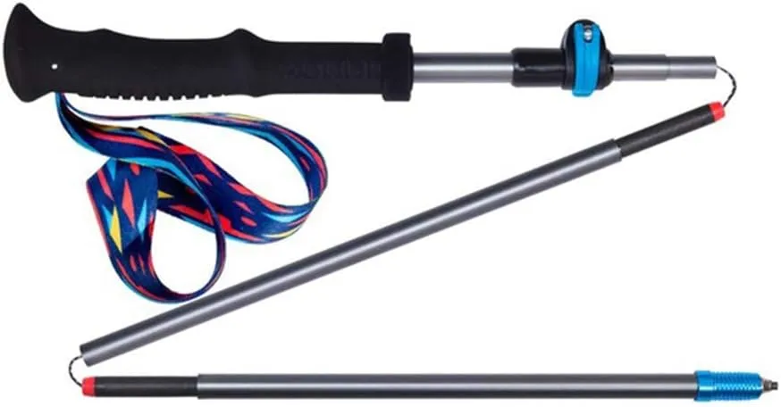 Trek-Z Trekking Collapsible Hiking Poles - 2pc Pack Collapsible Folding Walking Sticks, Strong Lightweight Carbon Fiber Trekking Poles,Adjustable Quick Flip-Lock, Foldable (one Pie