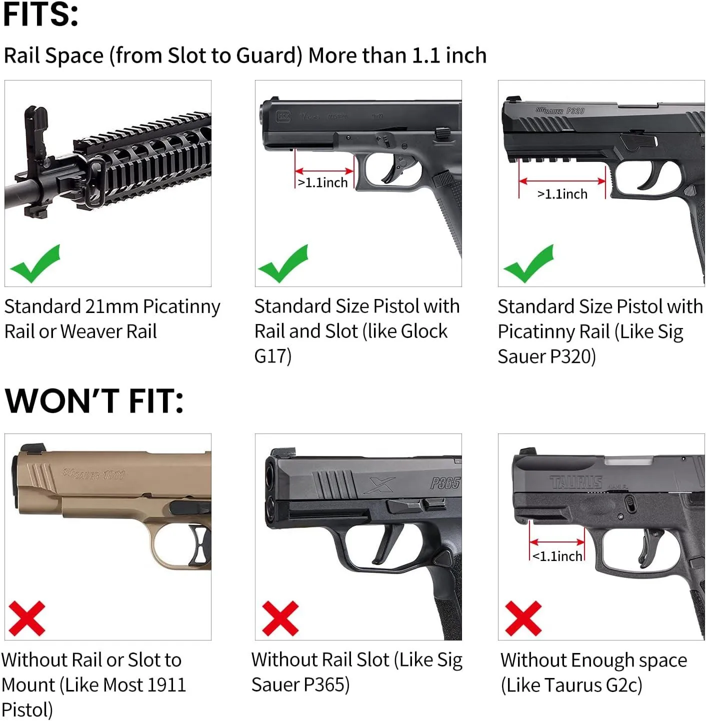 Trinity flashlight 300 lumens for Beretta APX A1 Handgun.
