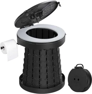 TRIPTIPS 2025 New Upgrade Retractable Portable Toilet Foldable with Soft Cushion Height Adjustable Travel Toilet for Car Camping Toilet Porta Potty for Adults and Kids, Portable Toilet for Camping