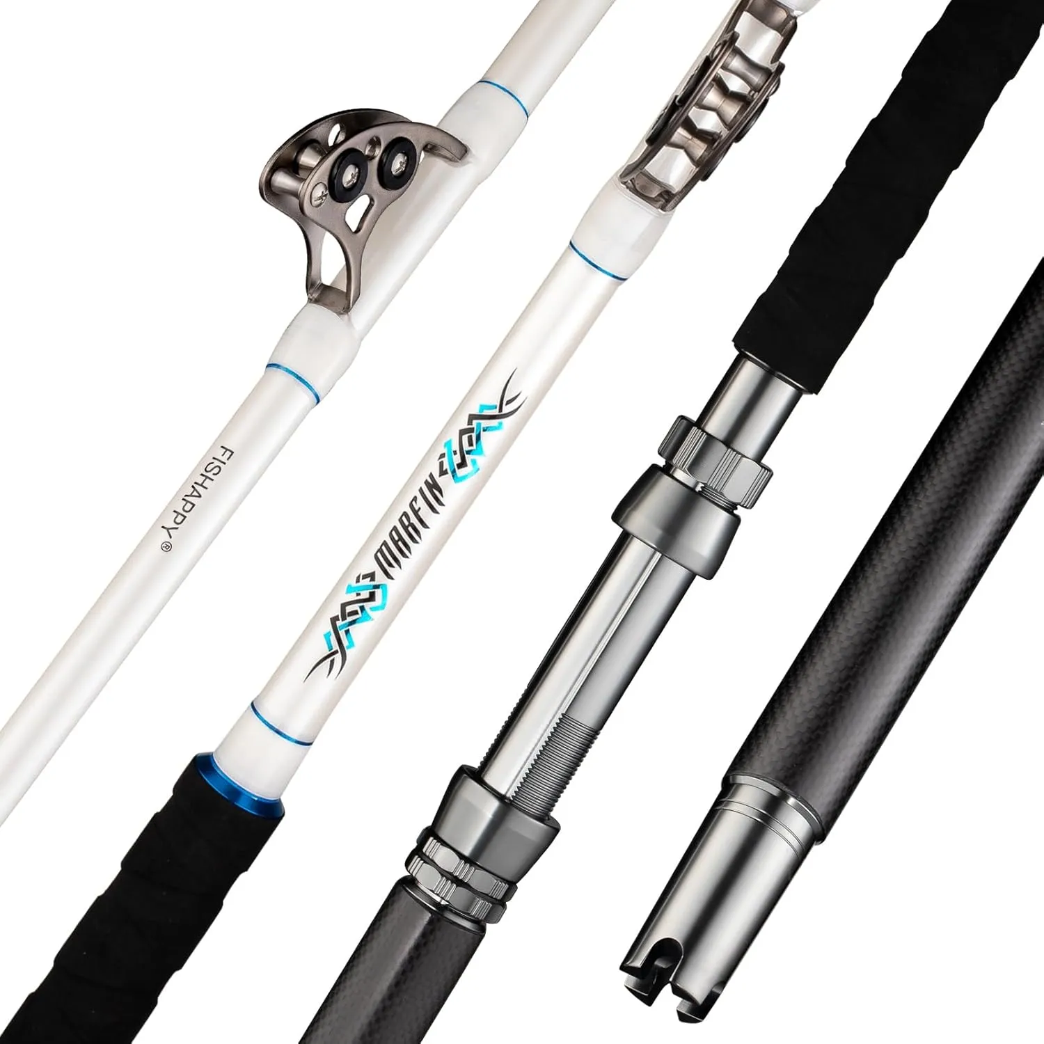 Trolling Rod Saltwater Offshore Heavy Roller Rod Bent Butt Trolling Rod Big Game Conventional Boat Fishing Pole Heavy Duty Fishing Rod 6'