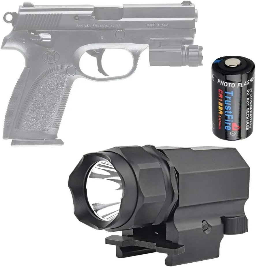 TrustFire P05 Gun Light Compact Weapon Mounted Pistol Light 210 Lumen Tactical Flashlight for G Lock 17 19 21 22 30 43 48 and Picatinny Rail
