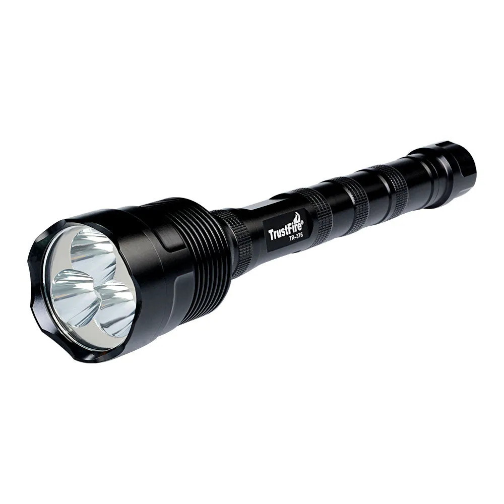 TrustFire TR-3T6 LED Flashlight, Super Bright 3800 Lumens, Waterproof 5 Light Modes, Large Flashlight with 2X or 3X Rechargeable Batteries (Batteries Not Included)