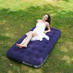 Twin Air Mattress, Camping Inflatable Mattress, Portable Blow up Mattress Air Bed, Inflatable Bed for Home Outdoors Hiking Travel (Without air Pump)