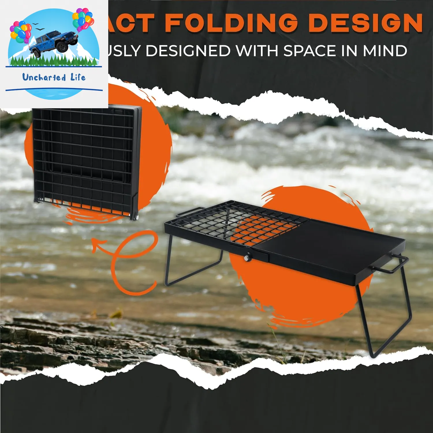 Ultra-Compact Folding Grill Grate for Versatile Outdoor Cooking