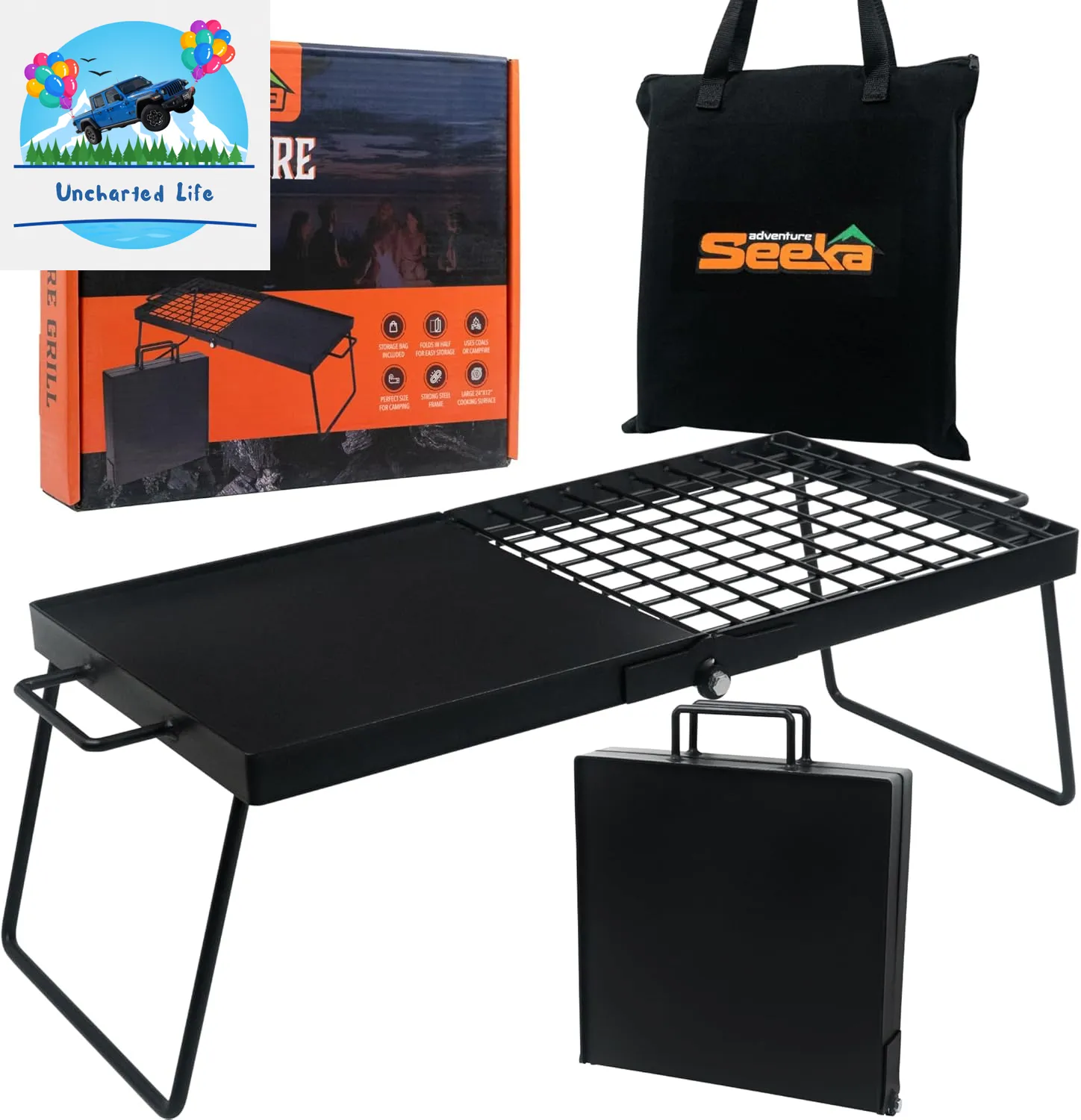 Ultra-Compact Folding Grill Grate for Versatile Outdoor Cooking