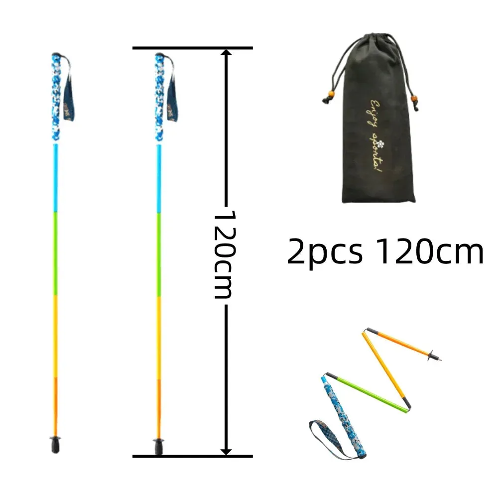 Ultra-Light Foldable Carbon Fiber Trekking Poles: Hiking & Climbing Sticks