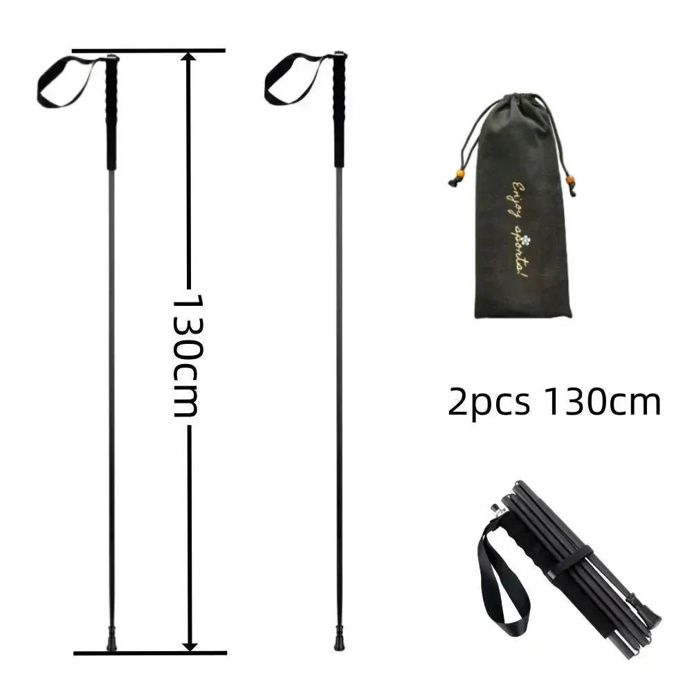 Ultra-Light Foldable Carbon Fiber Trekking Poles: Hiking & Climbing Sticks