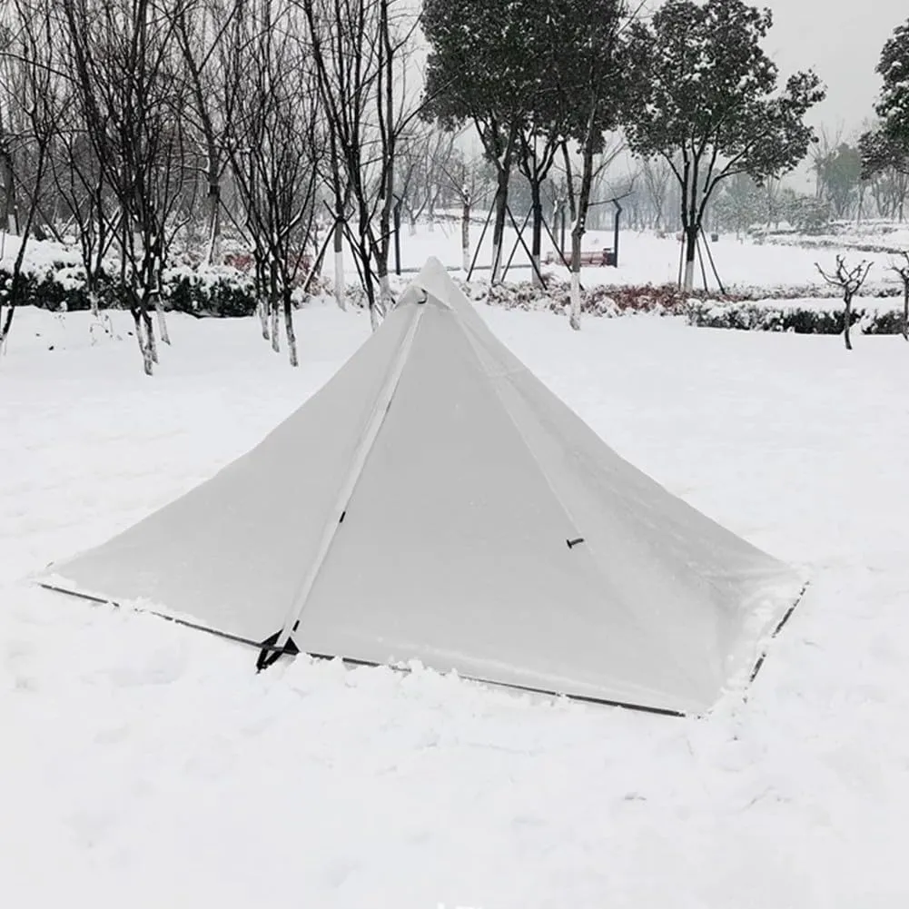 Ultra-Lightweight Pyramid Camping Tent Waterproof Single Layer No Support Poles Easy Setup for Solo Backpacking Hiking 4 Season Outdoor Adventure