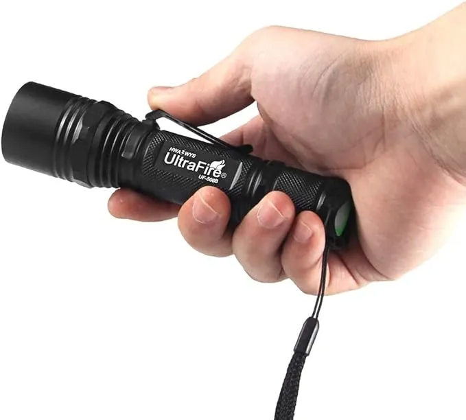 ULTRAFIRE LED Flashlight with Holster,WF-506B Single Mode EDC Handheld Tactical Flashlight,Super Bright 1000 Lumen Duty Flashlight with Belt Holster