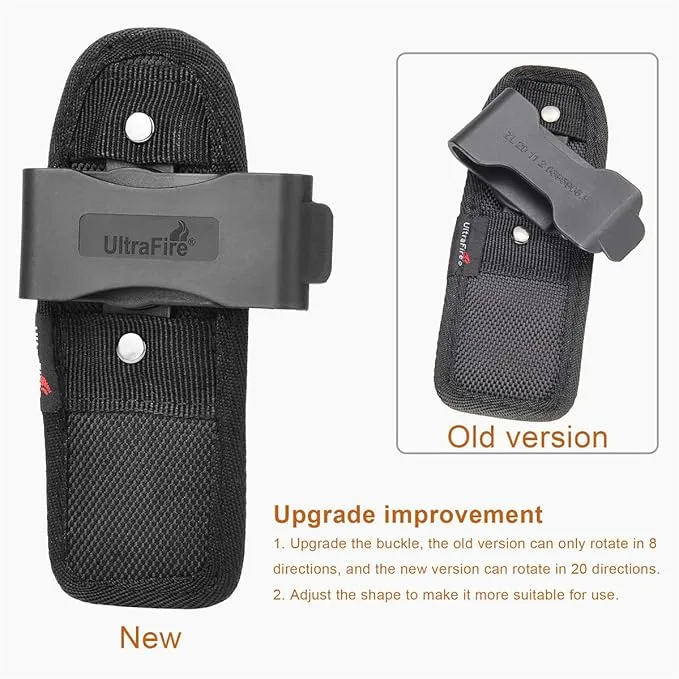 ULTRAFIRE LED Flashlight with Holster,WF-506B Single Mode EDC Handheld Tactical Flashlight,Super Bright 1000 Lumen Duty Flashlight with Belt Holster