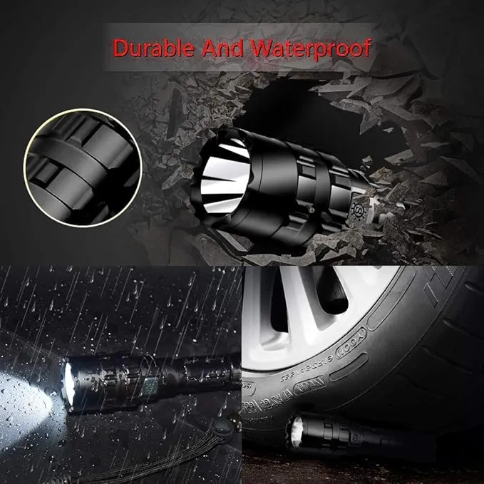 ULTRAFIRE LED Mini Flashlight 5 Modes Flashlight with 4PCS UFB26 and Charger, Waterproof Super Bright High Lumen Flashlights UF-1102