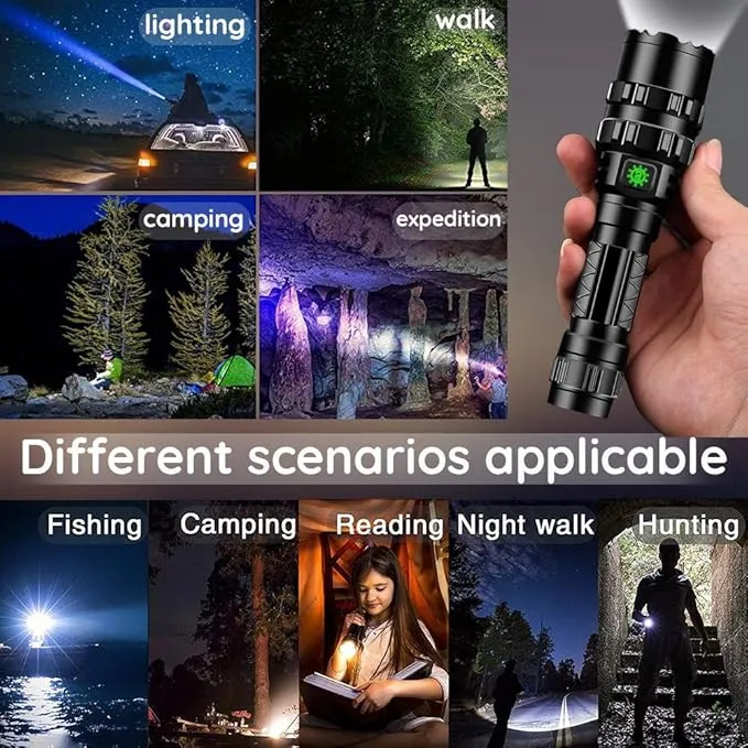 ULTRAFIRE LED Mini Flashlight 5 Modes Flashlight with 4PCS UFB26 and Charger, Waterproof Super Bright High Lumen Flashlights UF-1102