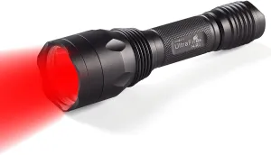 ULTRAFIRE Red Light LED Flashlight Hunting Torch 256 Yard 630 nm Wavelength Professional Red Beam Predator Light Single Mode Tactical Flashlight H-R3 (Battery Not Included)