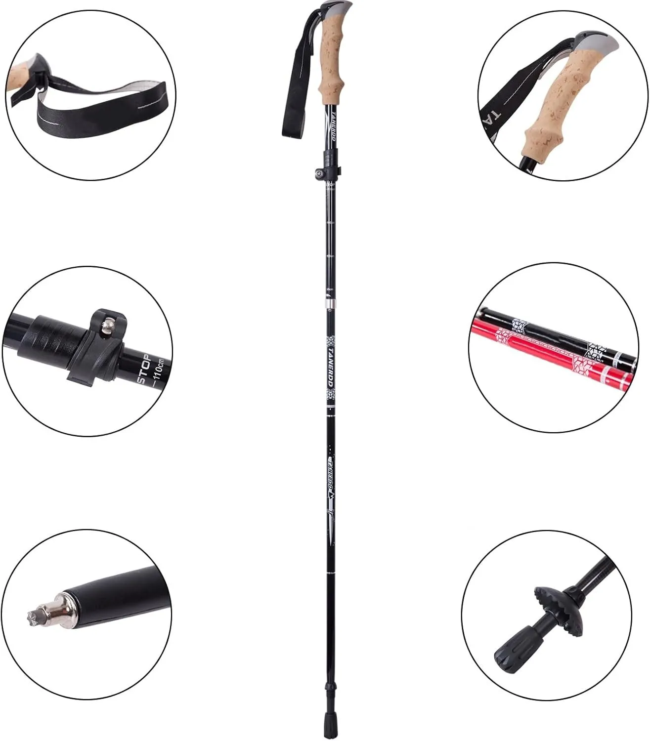 Ultralight Carbon Fiber Outdoor Hiking Poles, Telescopic, Foldable with External Lock, Ideal for Mountaineering, Trekking and Cross - Country Running
