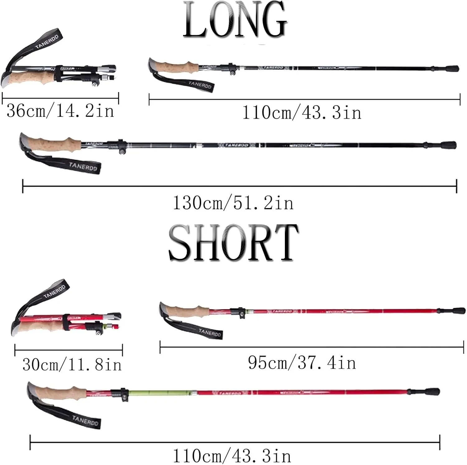 Ultralight Carbon Fiber Outdoor Hiking Poles, Telescopic, Foldable with External Lock, Ideal for Mountaineering, Trekking and Cross - Country Running