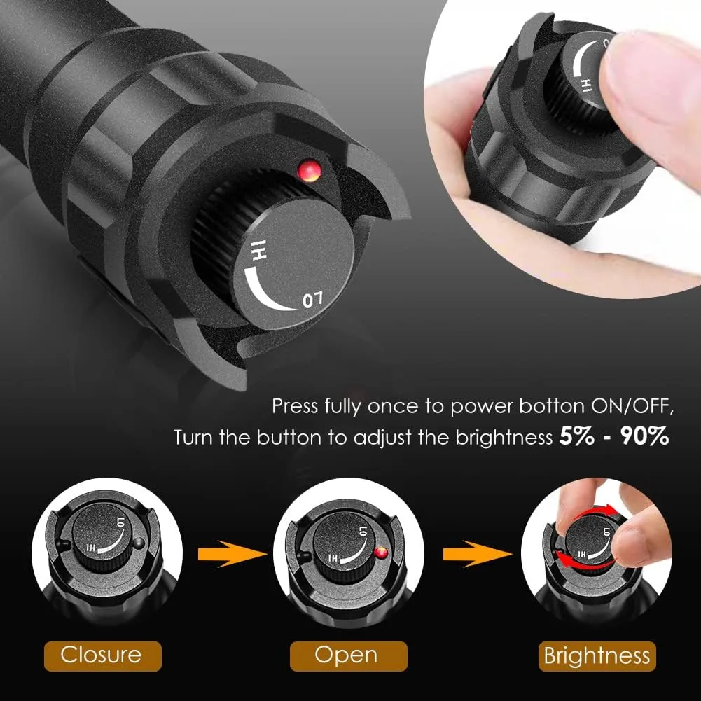 UniqueFire 1605 940nm IR Illuminator Flashlight Lights for Night Vision Zoomable Infrared Flashlight Illuminator with Dual Control Remote Pressure Switch, USB Charger and Scope Mount Set