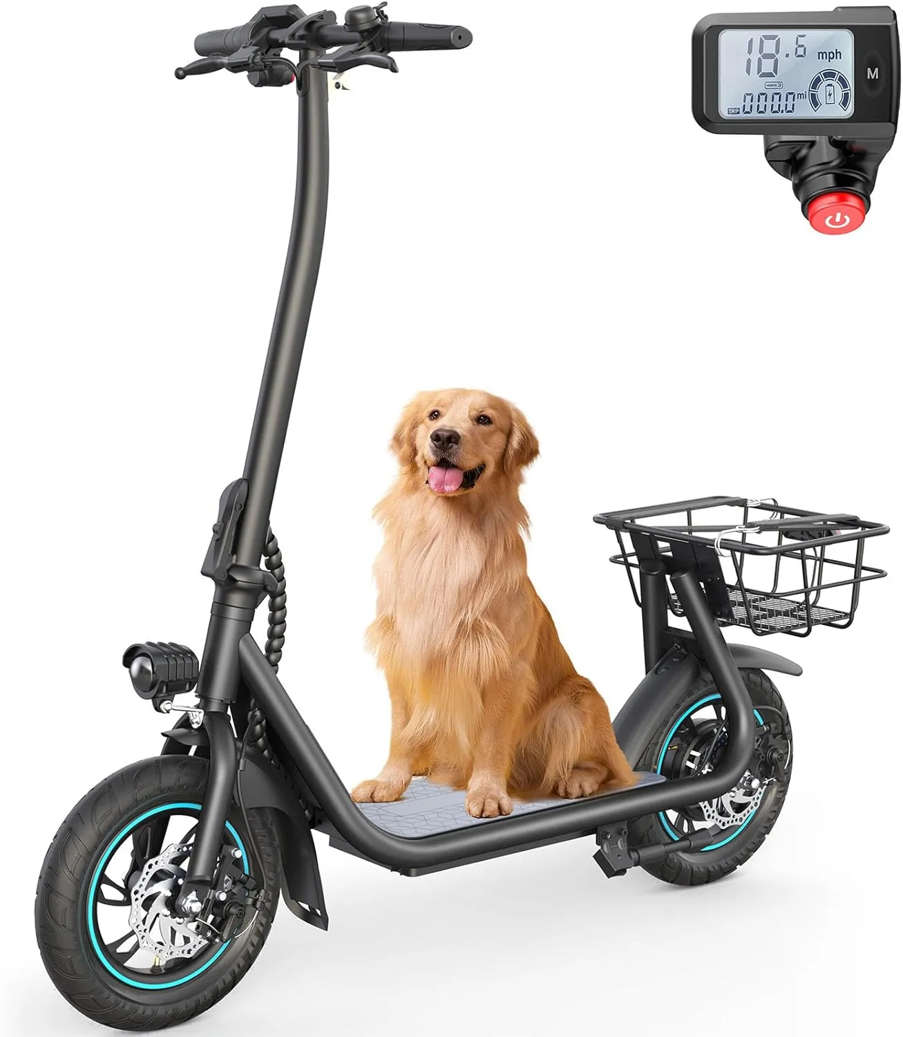 URBANMAX X2 Electric Scooter for Adults with Basket, 12" Adult Electric Scooters for Teens with Max 20 Miles & 18.6MPH Power by 550W, Foldable Electric Scooter for Commuting