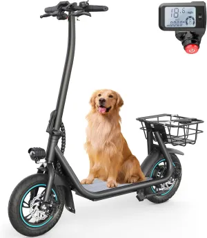 URBANMAX X2 Electric Scooter for Adults with Basket, 12" Adult Electric Scooters for Teens with Max 20 Miles & 18.6MPH Power by 550W, Foldable Electric Scooter for Commuting