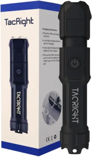 USB Flashlight - 900 Lumens, 300 Meter Range, Survival Product, Camping Gear, Rechargeable Battery, Four Lighting Modes, Waterproof, T6 Model LED Lighting